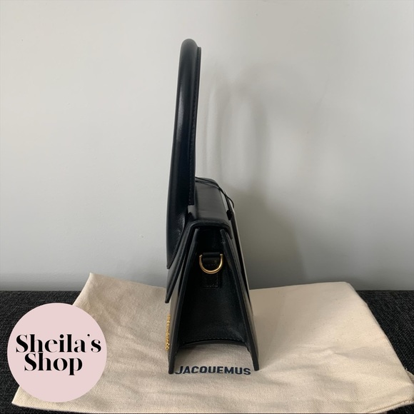 NWT Jacquemus Le Chiquito Moyen Medium Black Leather Top Handle Bag - Picture 2 of 9